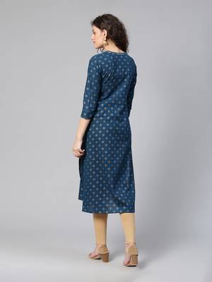 Indigo blue ethnic straight kurta 2