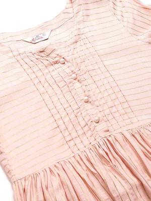Peach striped flared kurta 2