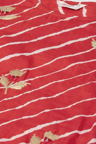 Red leheriya gota patti kurta