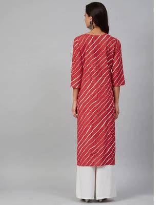 Red leheriya gota patti kurta 3
