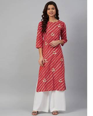 Red leheriya gota patti kurta 5
