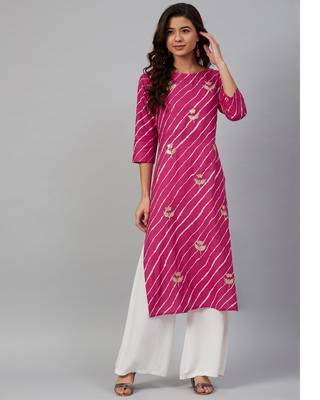 Pink leheriya gota patti kurta 1