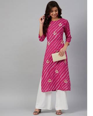 Pink leheriya gota patti kurta 4