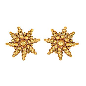traditional stylish golden necklace with earrings mc058fl 4
