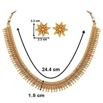 traditional stylish golden necklace with earrings mc058fl 5