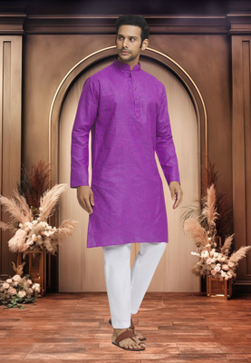 Purple cotton kurta pyjama 2