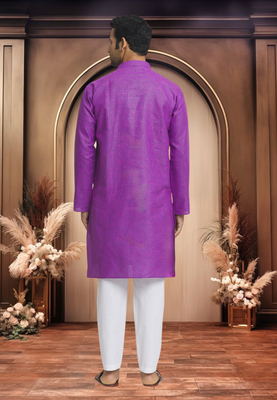 Purple cotton kurta pyjama 3