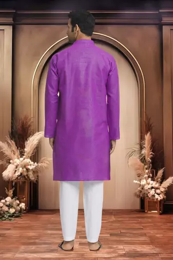 Purple cotton kurta pyjama