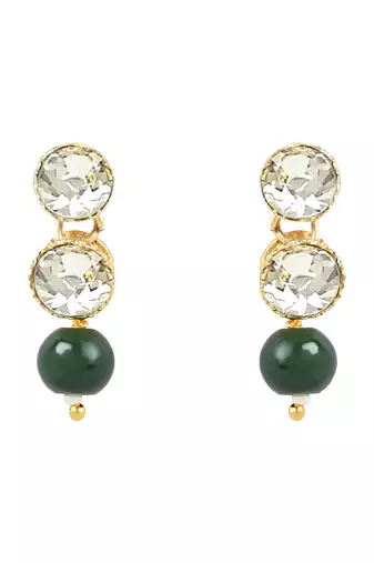 traditional stunning white stone studded layered pearl necklace jewellery set 