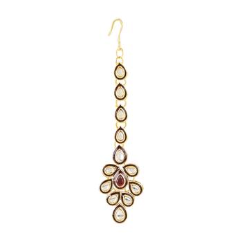 traditional maroon meenakari handcrafted kundan necklace jewellery set  3