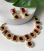 traditional stone studded necklace jewellery set 