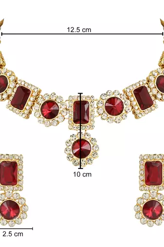 traditional stone studded necklace jewellery set 