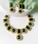 traditional stone studded necklace jewellery set 