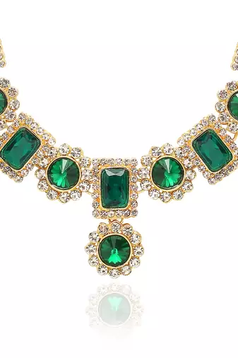 traditional stone studded necklace jewellery set 