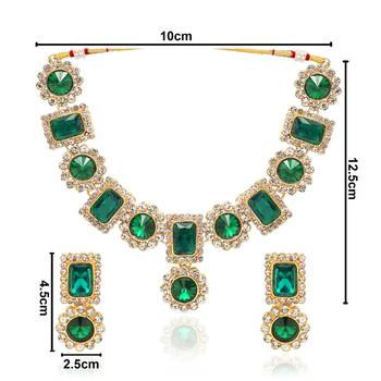 traditional stone studded necklace jewellery set  5