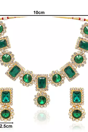 traditional stone studded necklace jewellery set 