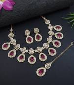 traditional kundan & stone studded choker necklace jewellery set with earrings & maang tikka 
