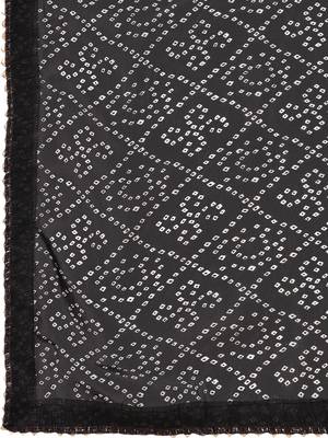 Black color georggette printed bandhni kurti with dupatta 5