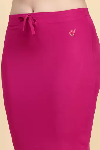 Trendmalls Pink Lycra Spandex Saree Shapewear Skirt Petticoat for Women