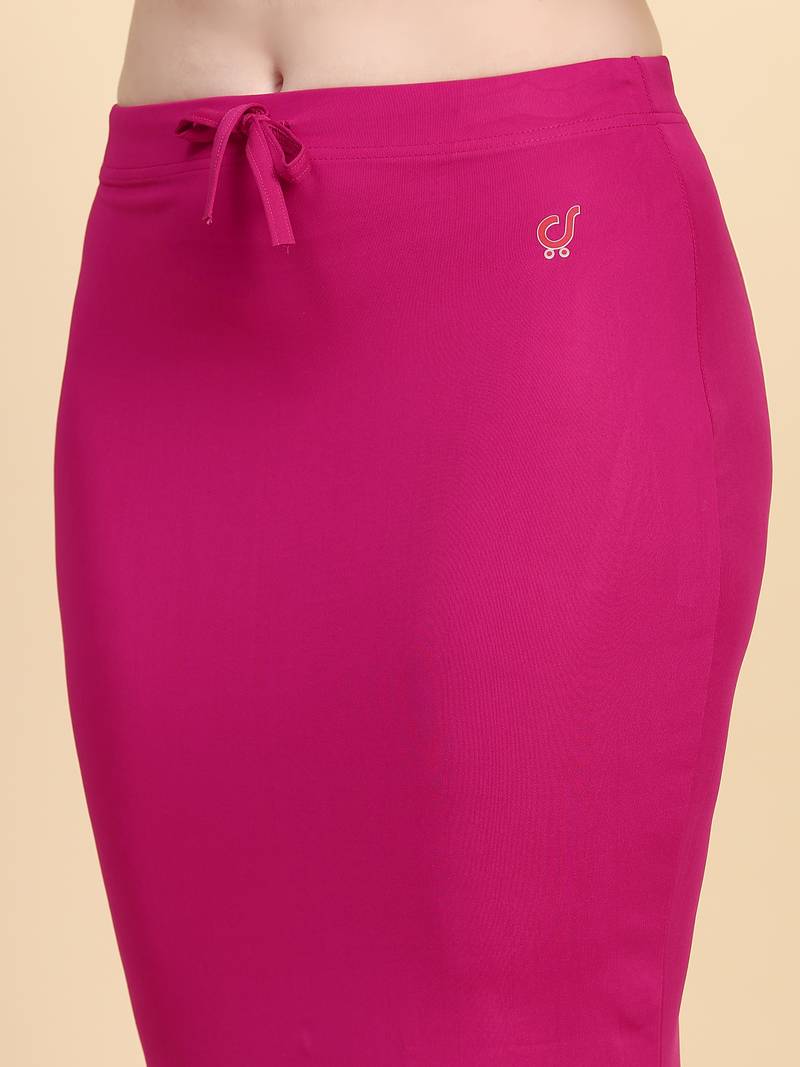 Pink Lycra Spandex Saree Shapewear Skirt Petticoat for Women