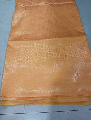  Yellow Woven Art Silk Saree With Blouse  4