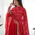 Red Colour Georgette Fabric Fully Flair Stitched 3 Piece Long Stitched Gown