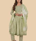 HollyHock Exclusive Embroidered Stitched New Style Nayra Cut Kurti set 