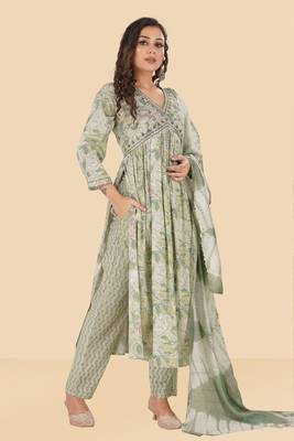 HollyHock Exclusive Embroidered Stitched New Style Alia Cut Kurti set  3