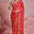 Ethnic Bandhej Printed Smart Embroidered Traditional Red Saree