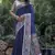  Madhubani Printed Blue tussar silk blend Saree