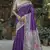  Madhubani Printed Purple tussar silk blend Saree