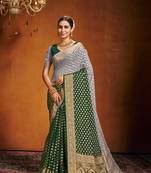 Green Ethnic Zari Woven Saree In Georgette c Saree