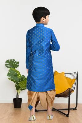 Boy's blue printed dhoti kurta 5