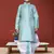 Boy's sky blue printed dhoti kurta