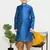Boy's royal blue printed dhoti kurta