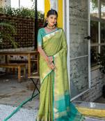 Pista Woven Pyramid tussar silk blend Festive Looks Saree