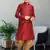 Boy's maroon printed dhoti kurta