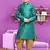 Boy's green printed dhoti kurta