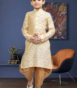 Boy's fawn printed dhoti kurta