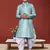 Boy's sky blue printed dhoti kurta