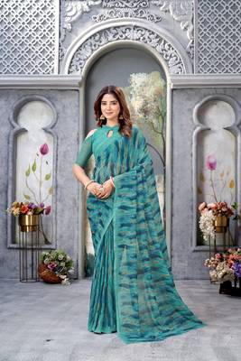 Casual Wear Pista Weight Less c Girlish Trendy Saree 1