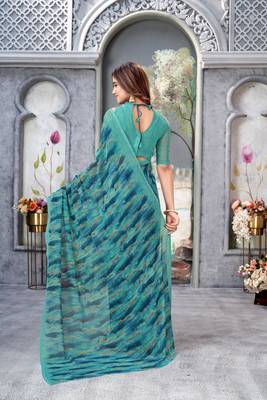 Casual Wear Pista Weight Less c Girlish Trendy Saree 2