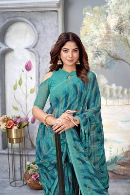 Casual Wear Pista Weight Less c Girlish Trendy Saree 3