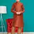 Boy's brown printed  kurta pyjama