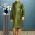 Boy's green printed  kurta pyjama
