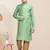 Boy's pista green printed  kurta pyjama