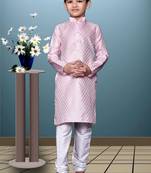 Boy's pink printed  kurta pyjama