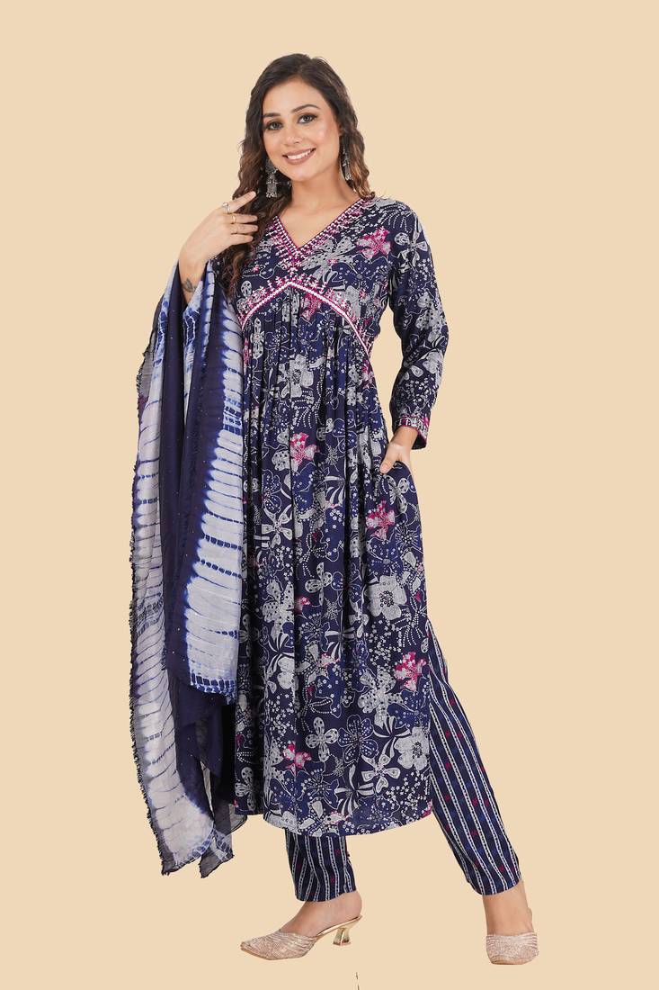 HollyHock Exclusive  Stitched New Style Alia Cut Kurti set 