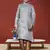 Boy's grey woven  kurta pyjama