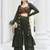 Dark green georgette mirror with embroidered work festival jacket shrug style salwar suit plazzo